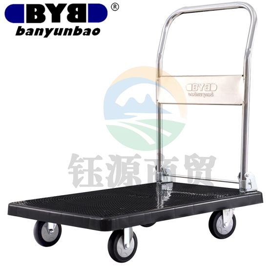 搬运宝（BYB）JQ-5800H 加强静音款平板车 大号90x60cm 承重700斤 黑