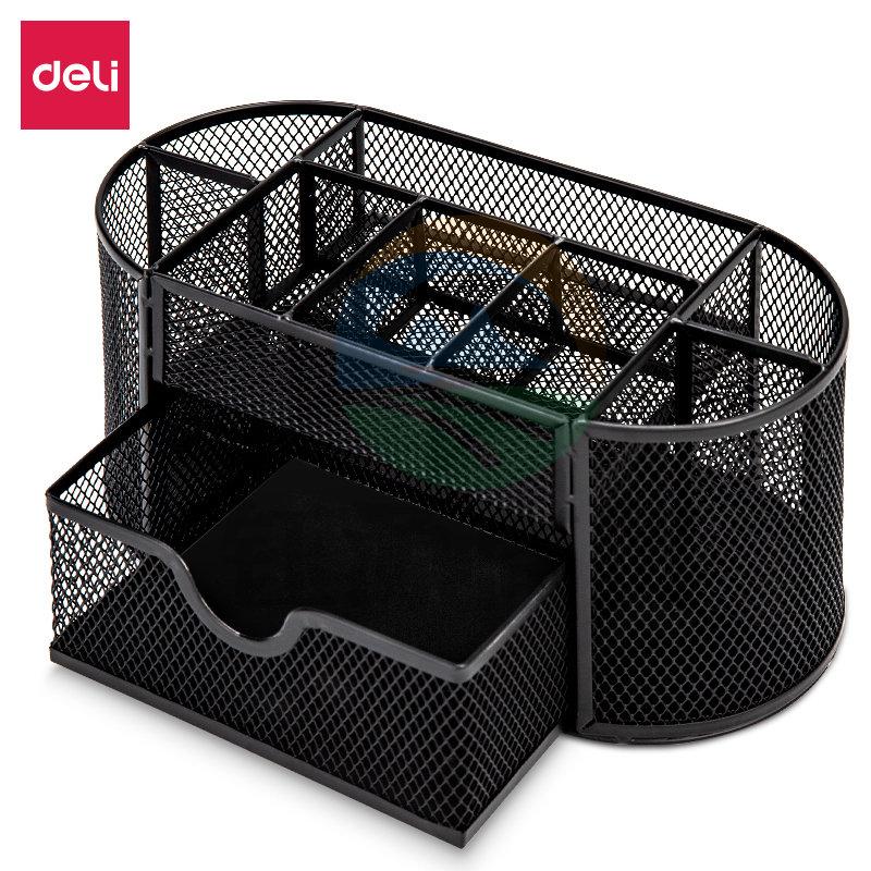 得力8902多功能笔筒办公座(黑)