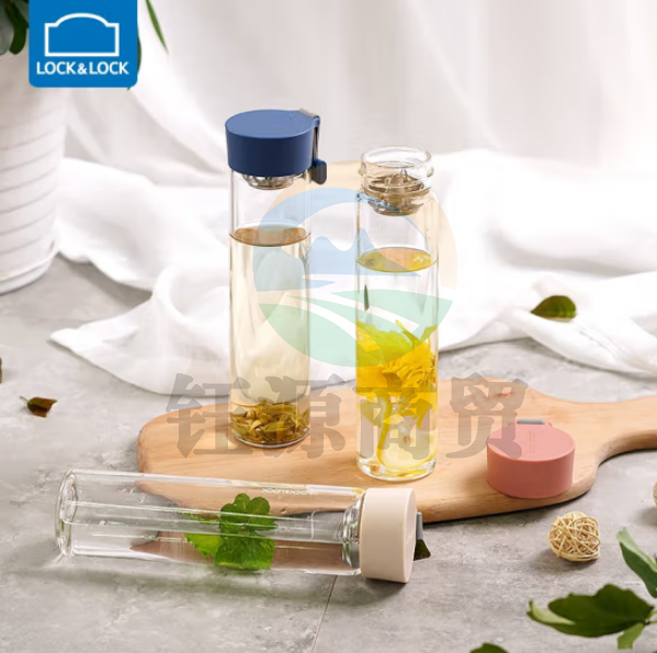 乐扣乐扣（LOCK&LOCK）LLG645 纤细玻璃杯便携带滤网 耐热玻璃水杯330ml 颜色备注