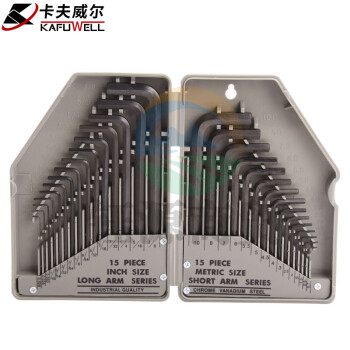 卡夫威尔 公英制平头内六角扳手套装30件套 自行车扳手螺丝刀 优质铬钒钢台湾CRV材质 KH3049