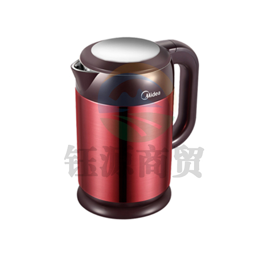 美的（Midea）MK-HJ1708 电热水壶 双层防烫304不锈钢 1.7L容量烧水壶
