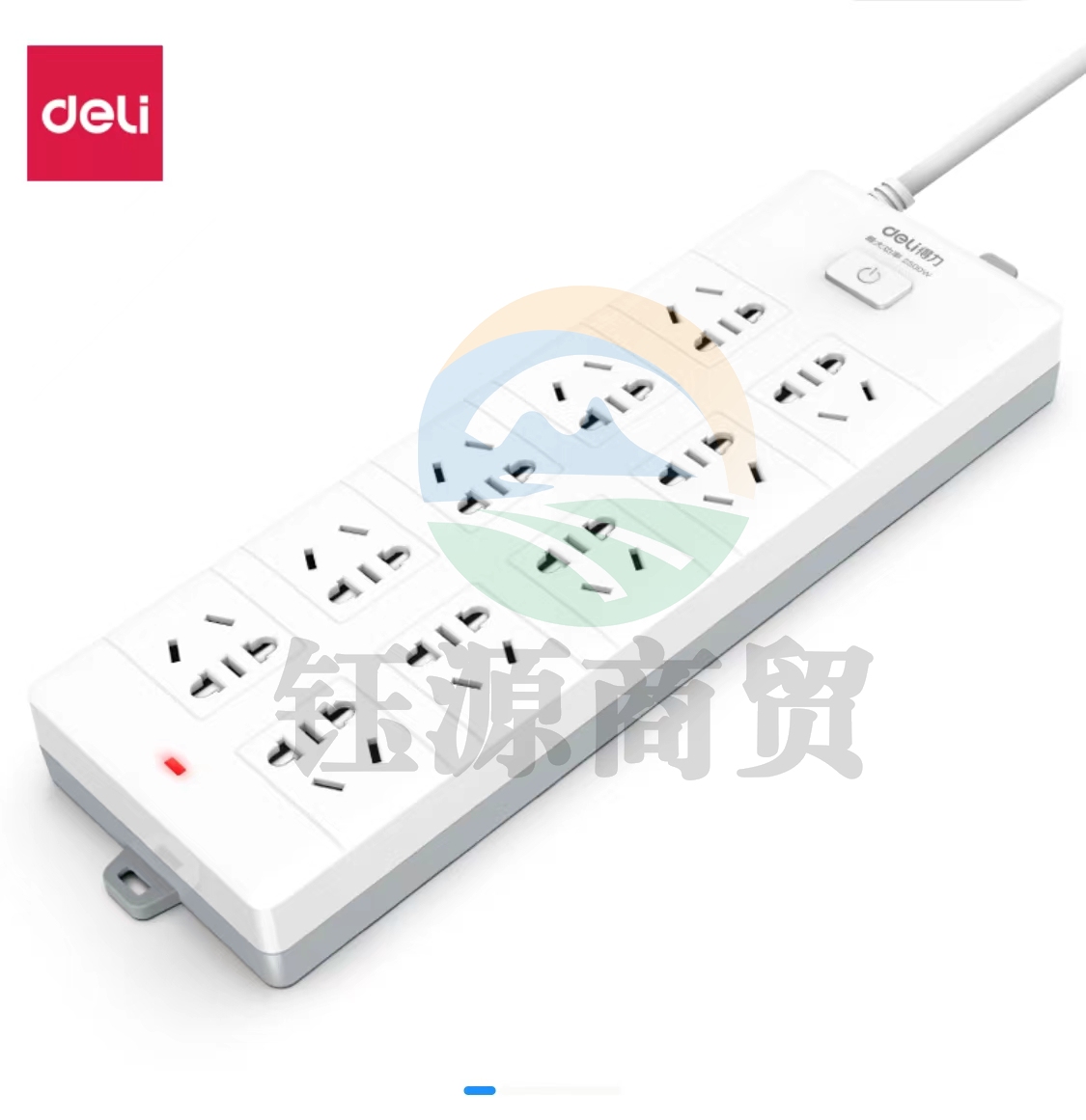 得力18275(02)插座-10位-2米-PVC袋装(白)(只)