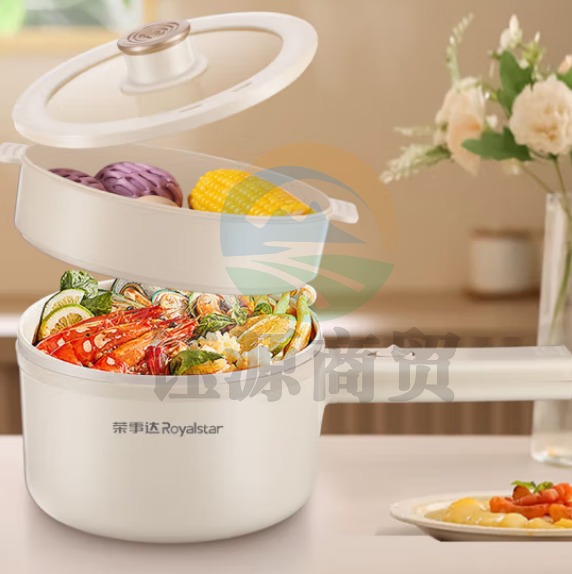 荣事达（Royalstar）电煮锅 家用多功能学生宿舍泡面电火锅蒸煮煎炒锅电热锅小电锅电炒锅带蒸笼 机械+蒸笼 DZG20E3