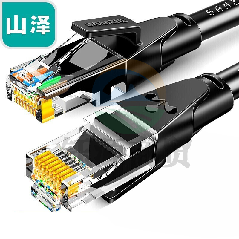 山泽(SAMZHE)WD6010 六类网线 CAT6类千兆网络跳线 八芯双绞成品网线 电脑路由器宽带网络连接线 黑色1米