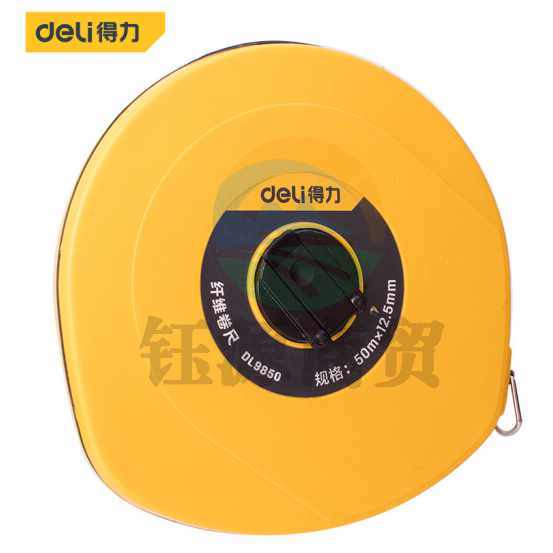 得力(deli)50米纤维尺 盘式皮卷尺 DL9850