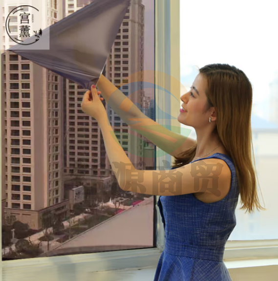 宫薰玻璃贴纸隔热膜单向透视防晒遮光窗户遮阳膜防窥隐私 茶色60cm*2m