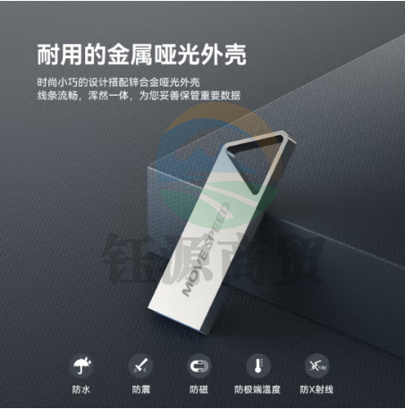移速（MOVE SPEED）YSUTSJ-16G2S16GB U盘 USB2.0优盘 银色 小巧便携 抗震防摔 金属迷你U盘车载电脑两用u盘 铁三角系列
