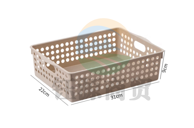 茶花圆点收纳筐 储物篮 31*22*9cm L 4个装 颜色随机