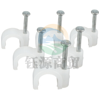  10mm 线卡扣圆形钢钉线卡理线器网线卡墙钉每袋100个