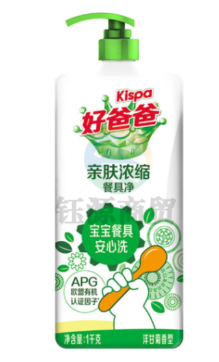 好爸爸Kispa 餐具净1kg 洋甘菊香味 99%除菌 去油亲肤浓缩洗洁精 婴童餐具奶瓶果蔬清洁剂 APG洁净因子