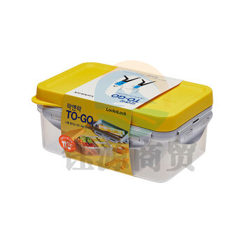 乐扣乐扣HPL817L 塑料保鲜盒大容量分格密封防漏饭盒餐盒便当盒 黄色1L