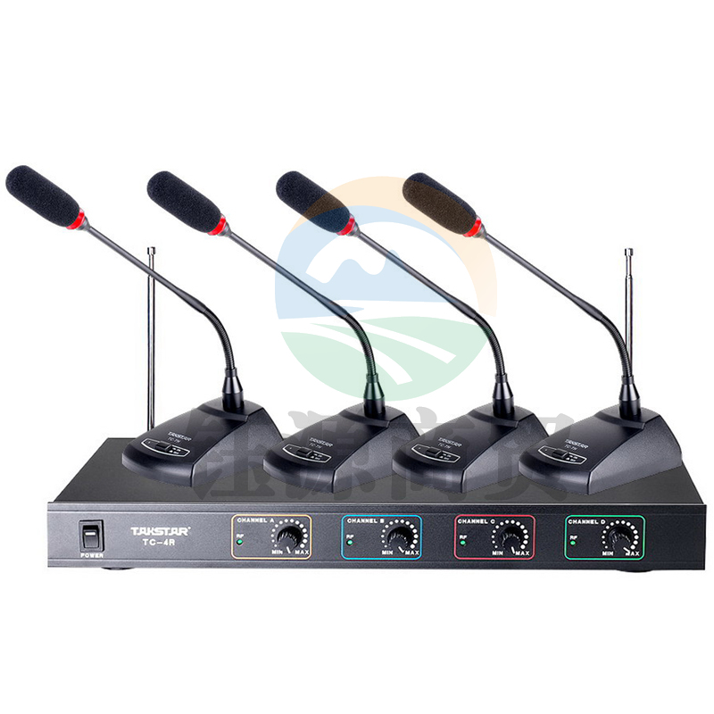 得胜 TC-4R（266组） 无线话筒一拖四麦克风 4鹅颈麦 黑色