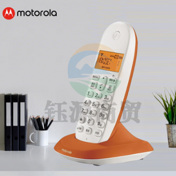 摩托罗拉(Motorola)C1001XC 数字无绳电话机 无线座机 子母机 单机 办公家用 来电显示 三方通话 (橙色)