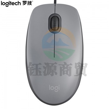 罗技M111 有线静音鼠标(灰色)