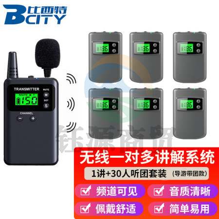 比西特713R无线讲解器导游讲解器一对多旅游博物馆景区讲解无线款耳机译旅游团电子解说 1讲+30人团套装