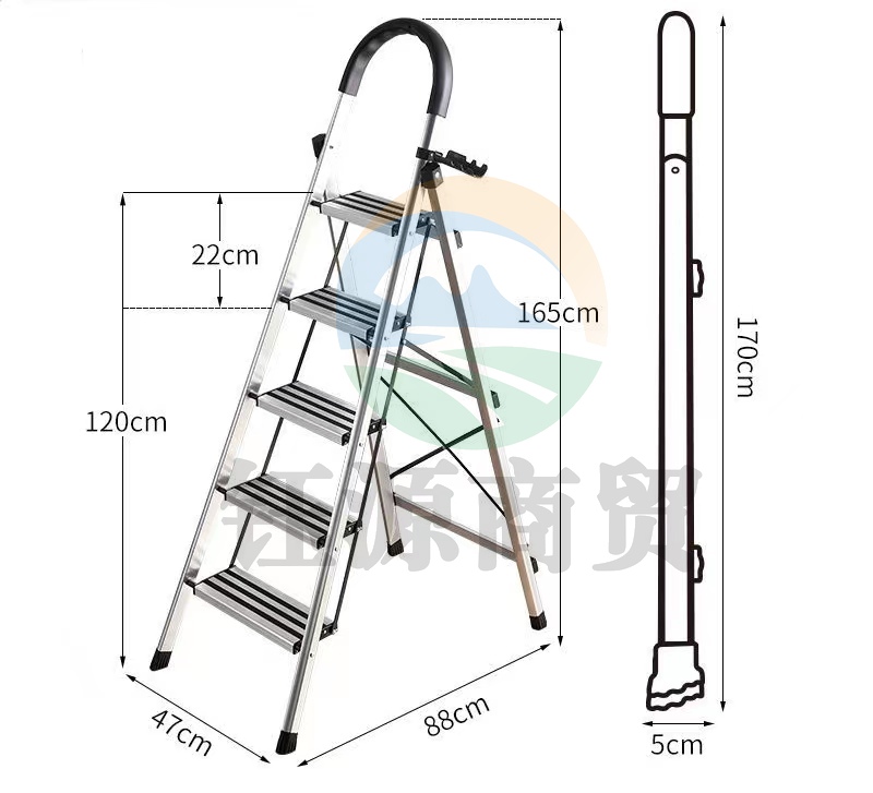 铝合金梯子（五层带防滑）1.65米