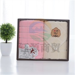 洁丽雅（Grace） 全棉佳品-2 2条面巾棉桃/巾耕细作礼盒装