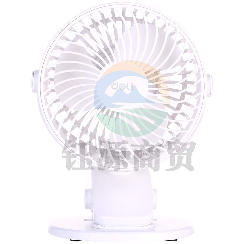 得力3688 USB台夹风扇(白)(1台/彩盒)5寸，两档，塑料USB直供电