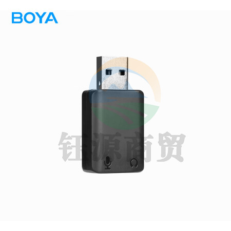 BOYA博雅 USB外置声卡 台式笔记本电脑USB转3.5mm耳机麦克风音响箱转接器 直播麦克风一分二转接线转换头 BY-EA2