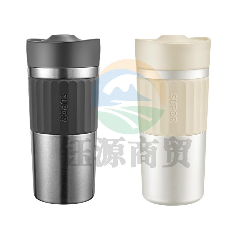 苏泊尔KC42HV10 智能钛保温泡饮杯420ML 珠光白/星河灰