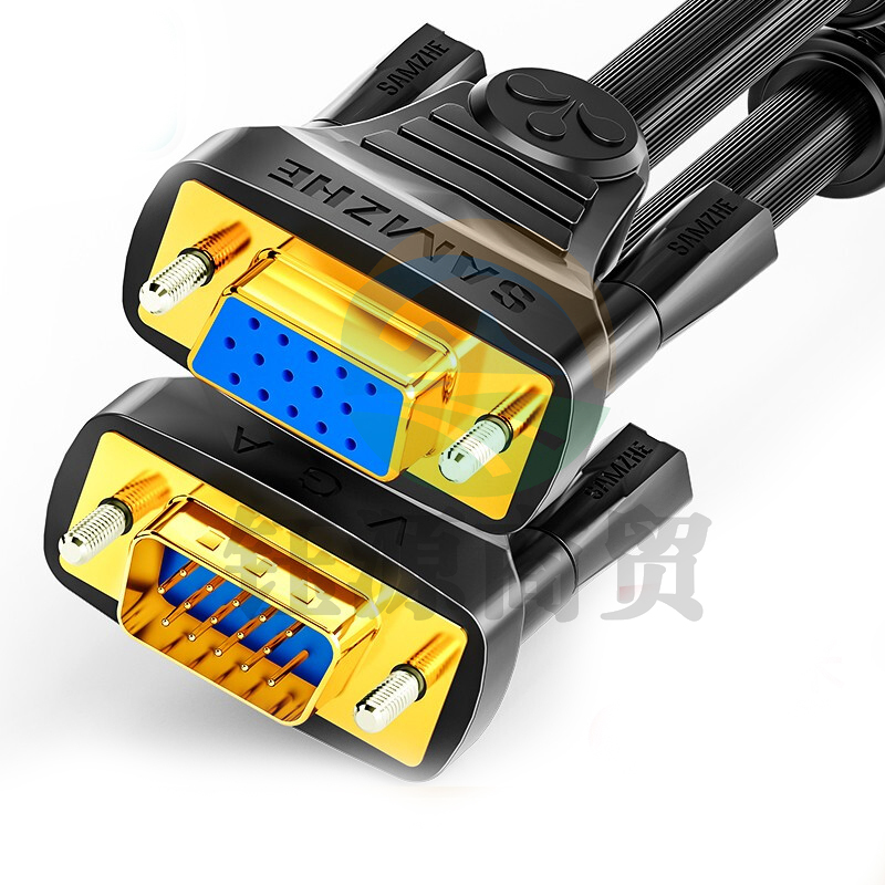 山泽（SAMZHE）VF-2100工程级VGA延长线针/孔10米 黑色