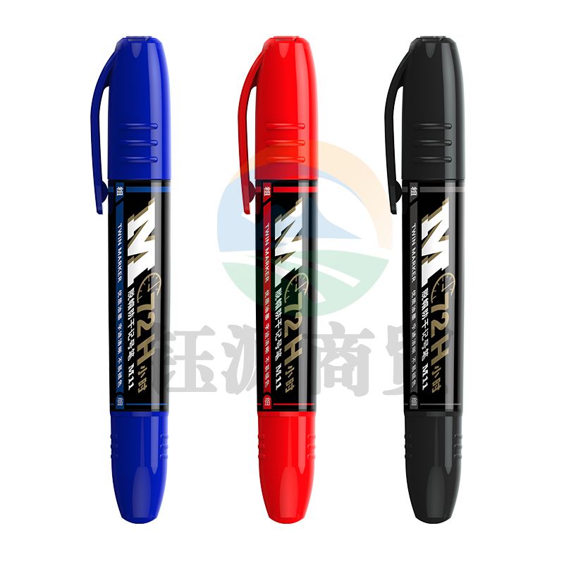 晨光APM21102双头72小时脱帽防干记号笔 蓝色