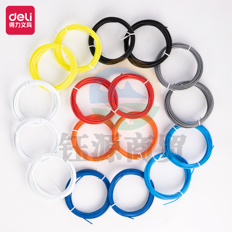 得力74856中国航天3D绘画耗材套装(混)(5张临摹纸17卷耗材/盒) 3D打印笔专用耗材 航天主题打印笔耗材套装 17卷耗材附带模板