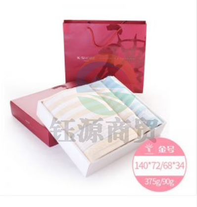 金号 纯棉毛巾礼盒三件套 RA262H+RC262H RA262H毛巾68*34cm*2 RC262H浴巾140*72cm*1
