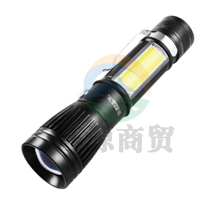 微笑鲨 LED手电筒强光充电强光/弱光/闪光/侧光/伸缩调焦夜钓露营灯 T6灯芯