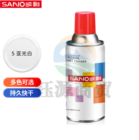 三和(SANVO)J2A5-60-235 普通自喷漆手喷漆 工业防腐金属防锈漆 汽车轮毂改色划痕修复自动喷漆350ML 哑光白