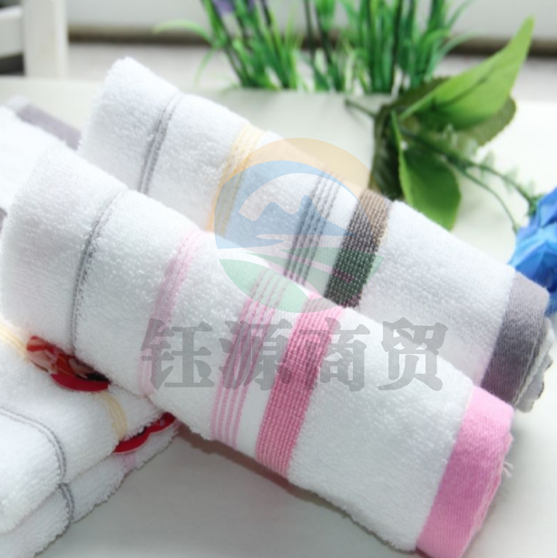 洁丽雅 6409 素色 线条舒适纯棉吸水 45克 毛巾 颜色随机