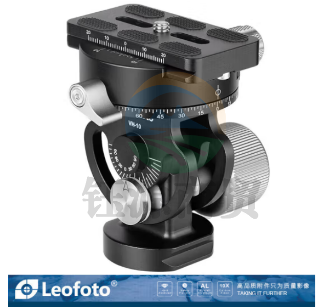 徕图（Leofoto）VH-10 长焦视频拍摄配全景夹座独脚架二维云台