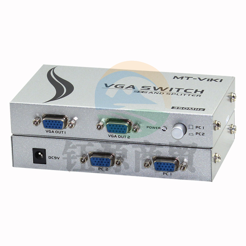 迈拓维矩MT-202C 显示器电脑vga分配器一分二切换器2进1出2出同步2分2