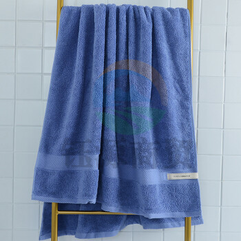 洁丽雅（Grace）新疆棉德国鲁道夫抗菌高档浴巾成人纯棉加大加厚浴巾男女通用 深兰色单条装 160x80cm 610g