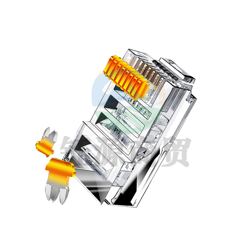 山泽（SAMZHE）FV-51008P8C超五类网络水晶头100个/盒 镀金非屏蔽RJ45网线接头CAT5e水晶头