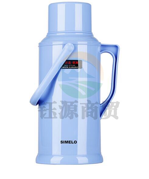SIMELO施美乐玻璃内胆热水壶保温壶宿舍开水瓶带木塞热水瓶3.2升蓝色