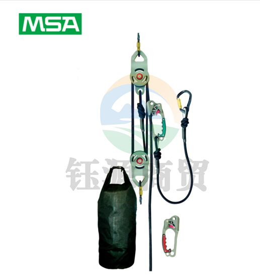 梅思安/MSA SRS15400营救包：连接锁滑轮升降122米营救绳（工作长15米）锚点吊带