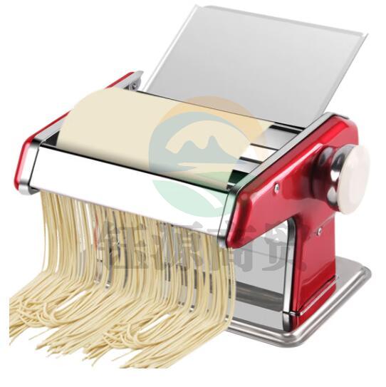 拜杰（Baijie）手压面条机厨房手摇面条机家用压面器小型打面机不锈钢压面机 红色