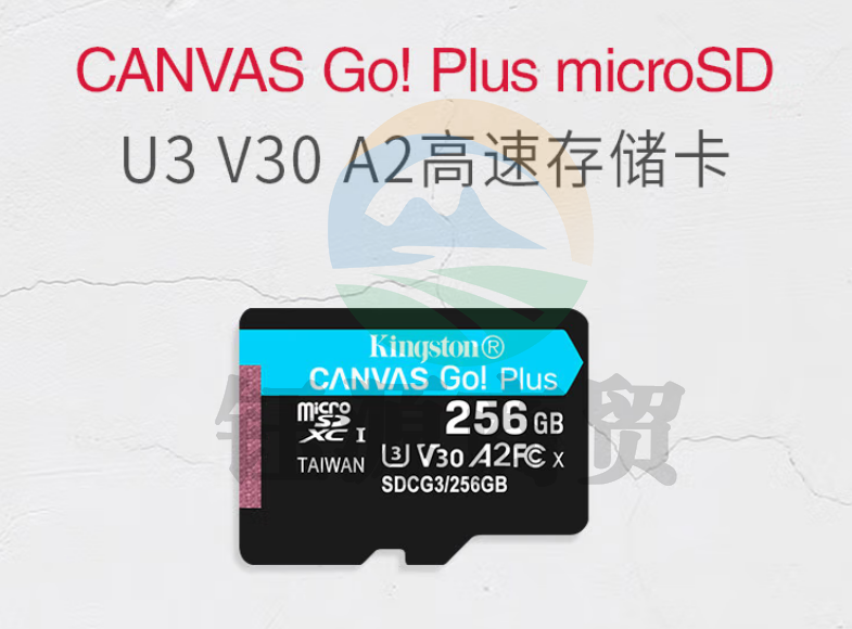 金士顿（Kingston）256GB TF（MicroSD）存储卡 行车记录仪内存卡 手机内存卡 U3 V30 A2 4K 读速170MB/s SDCG3/256GB