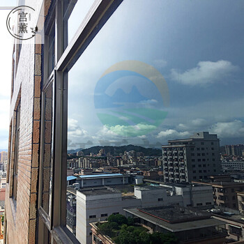 宫薰 玻璃贴纸隔热膜单向透视防晒防窥膜遮光窗户遮阳隐私 黑灰90cm*2m