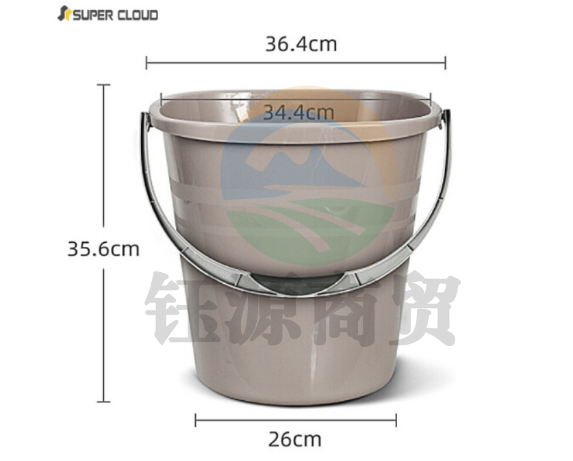 Supercloud（舒蔻）24L提水桶 PP塑料大水桶家用洗澡泡脚桶加厚大容量储水桶 咖色方形桶Supercloud（舒蔻）24L提水桶 塑料加厚大容量 口直径34.4*底直径26*高35.6
