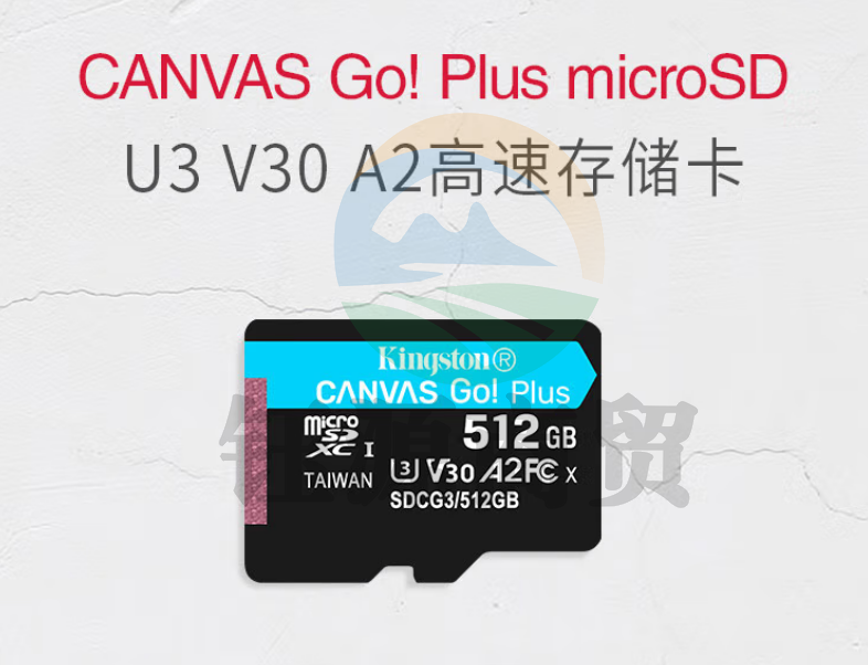 金士顿（Kingston）512GB TF（MicroSD）存储卡 行车记录仪内存卡 手机内存卡 U3 V30 A2 4K 读速170MB/s SDCG3/512GB