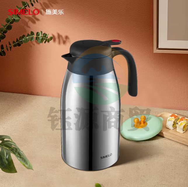 SIMELO （施美乐）印象京都 红点保温壶 升级316不锈钢内胆保温瓶热水瓶暖壶 2.0L本色