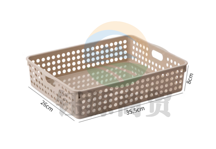 茶花圆点收纳筐 储物篮 35.5*26.3*8cm XL 4个装 颜色随机