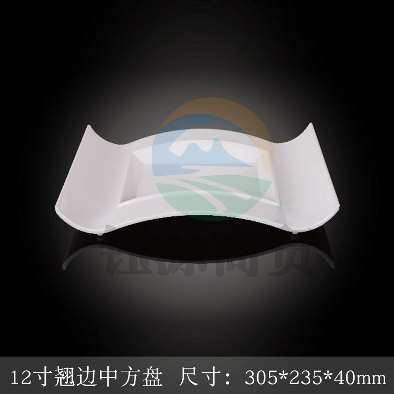 台顺密胺餐具7135 12寸翘边中方盘5个起售