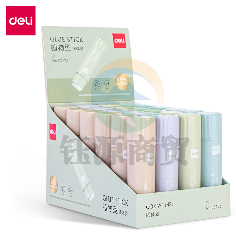 得力（deli）53276 21g高粘度 植物配方 固体胶 学习生活手工DIY 24支/盒 （单位：盒）