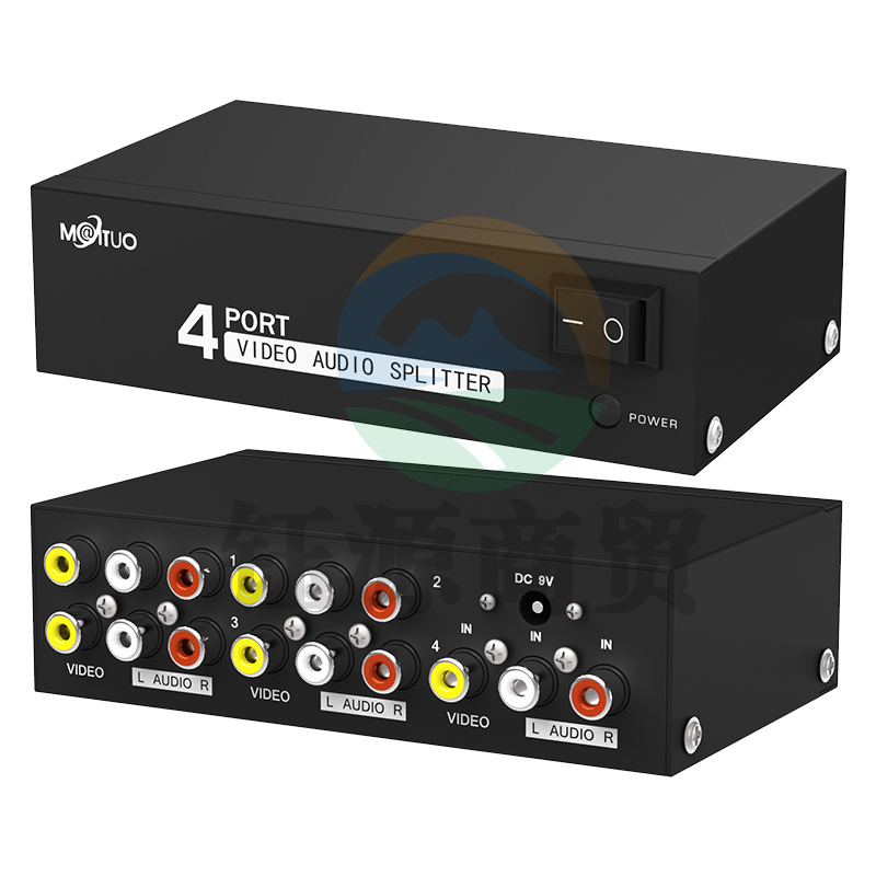 迈拓维矩MT-104AV av分配器1进4出rca分配器一分四音视频信号分配器