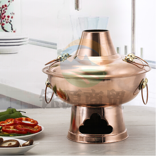 铜火锅 木炭铜锅 传统烧碳锅 直径36cm