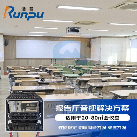 润普RP-KS10 音频扩声标准集成解决方案（音箱+手持麦鹅颈麦+调音台+音频处理器+时序+数字移频反馈器）基础款