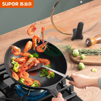 苏泊尔SUPOR 意式火红点铸铝耐磨无油烟不粘炒锅30cm炒菜锅EC30SAP01